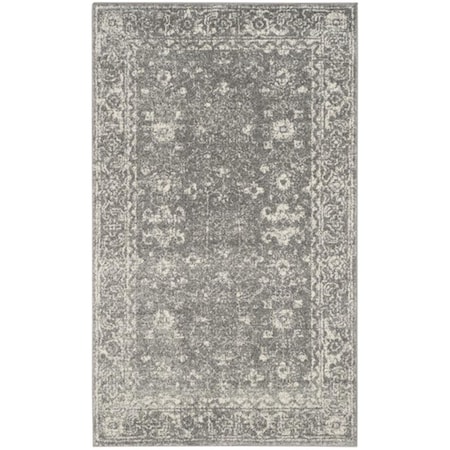Safavieh 3 x 5 ft. Evoke Power Loomed Small Rectangle Area Rug, Grey and Ivory EVK270S-3